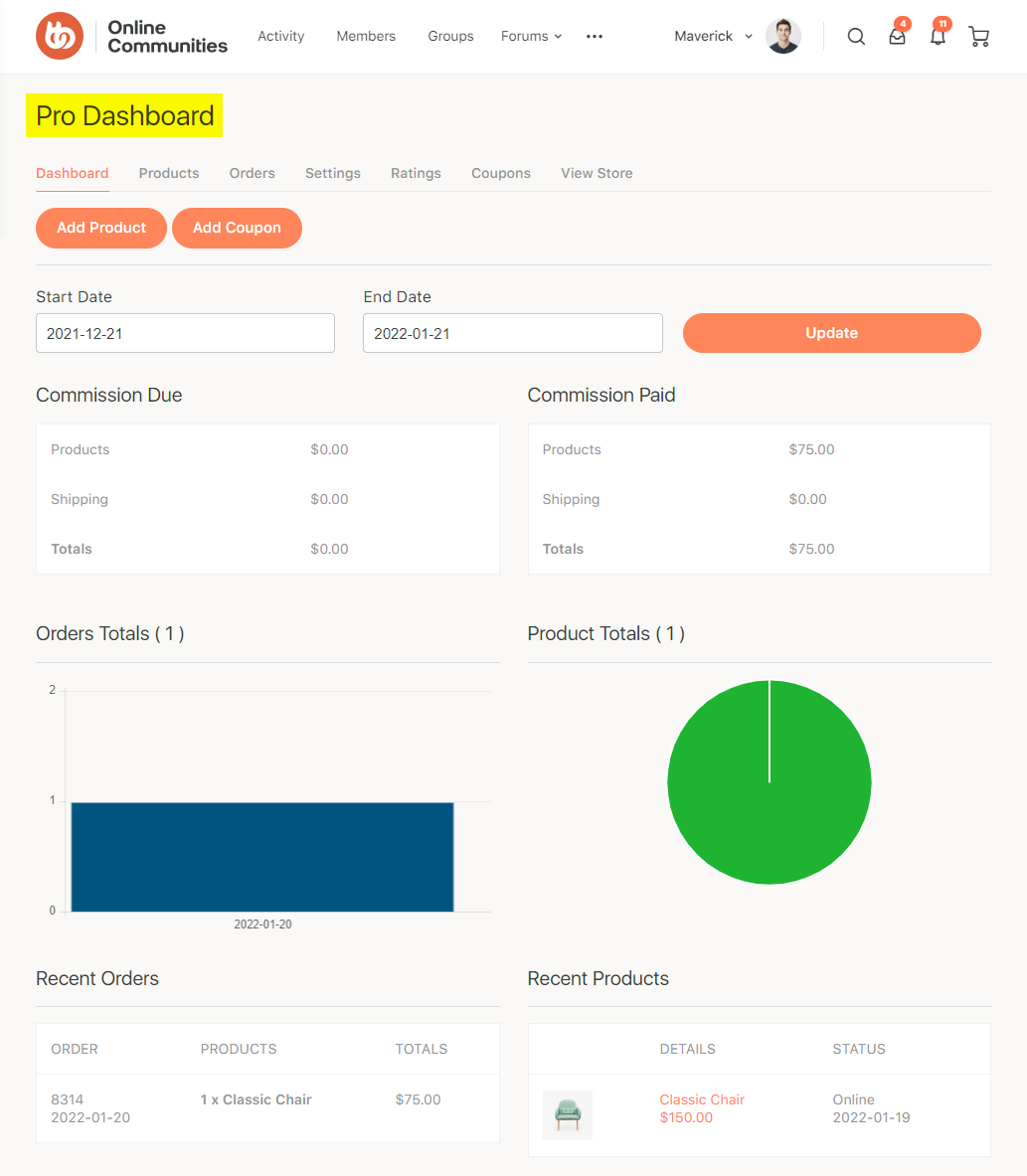 WC Vendors Pro - Pro Dashboard