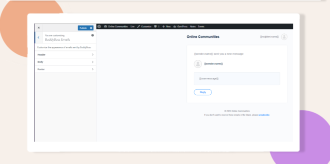 Preview of how the email layout will look for users when received