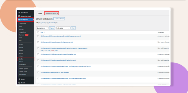BuddyBoss > Emails > Email Layout