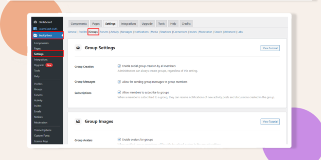 This screenshots shows where to setup the Group Access Settings.