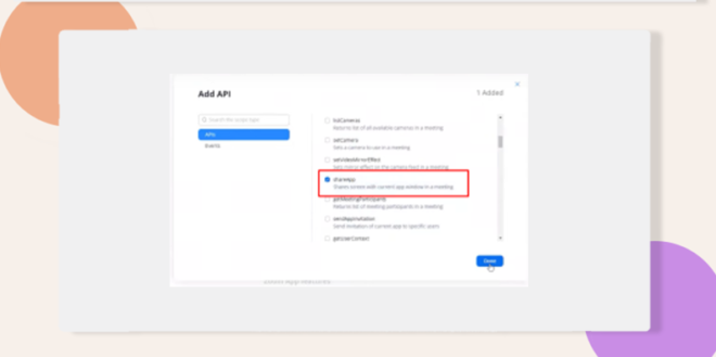 Here is a screenshot showing that you should select the shareapp option.