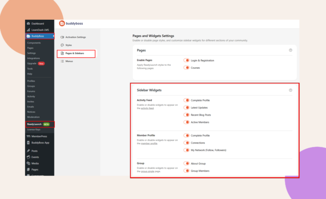 Configure Sidebar Widgets
