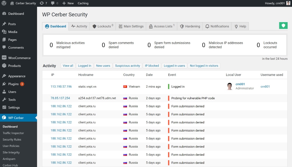WP Cerber Security