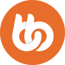 An orange circle with a stylized white lowercase b and d intertwined in the center, forming a smooth, modern logo design.